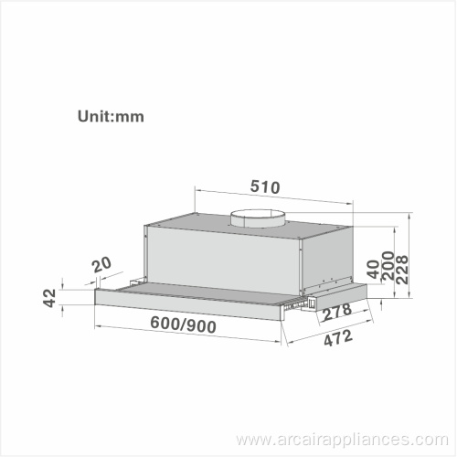 60cm Integrated Telescopic Cooker Hood